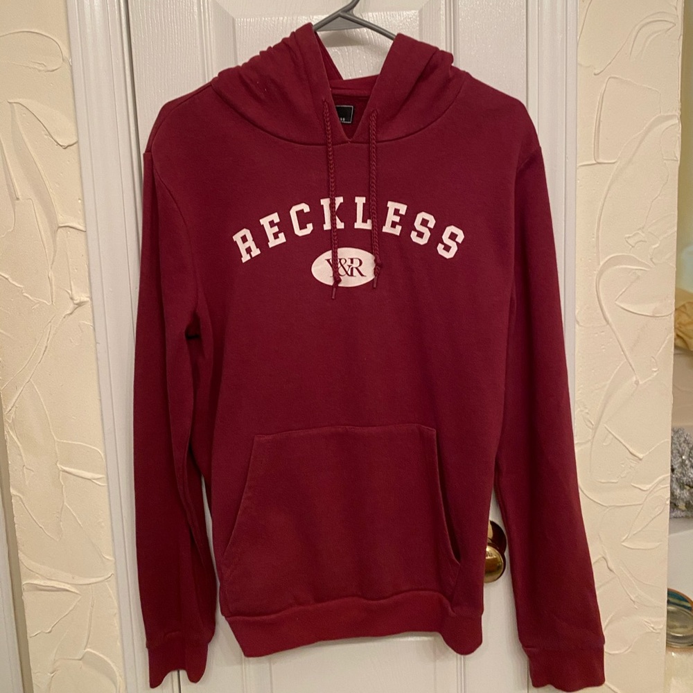 Young & Reckless maroon hoodie